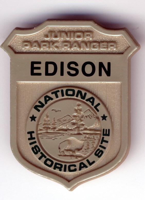 Jr. Ranger badge from Edison National Historic Site. Jr. Ranger badge from Edison National Historic Site.