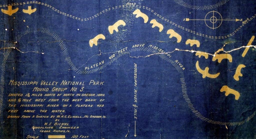 Historic map of Marching Bear Group of mounds