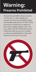 firearms sign prohibited nps park signs national safety federal weapons law policy laws policies warning service gov facilities