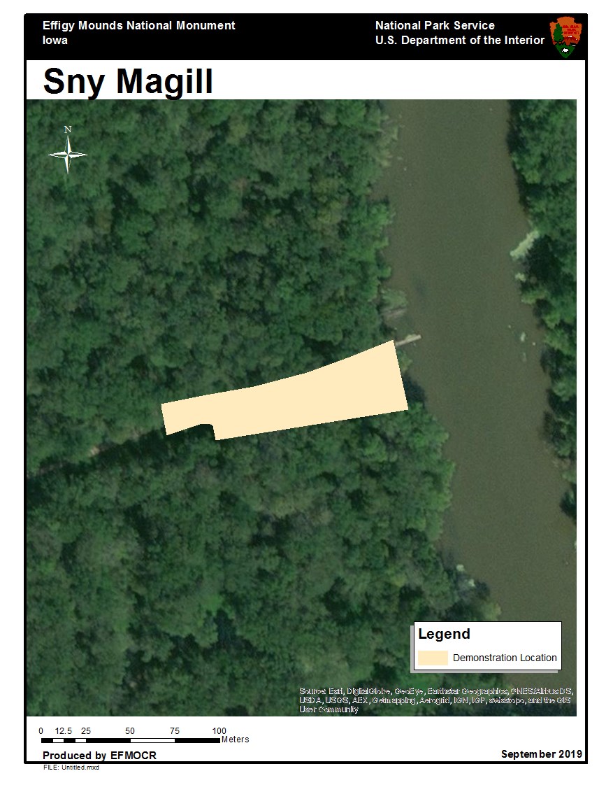 Public demonstration area for Sny Magill parking lot