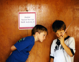 Jr. Agents using the radio