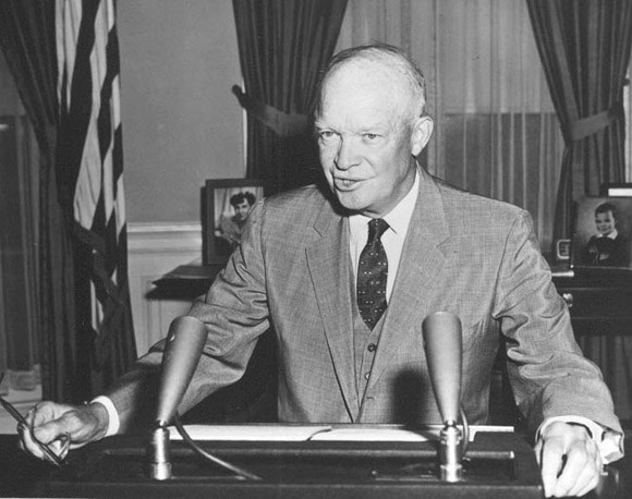 President Eisenhower in the Oval Office. President Eisenhower in the Oval Office.