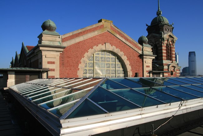 Skylight on historic brick building