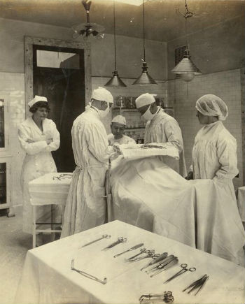 An operation on Ellis Island c. 1920. 