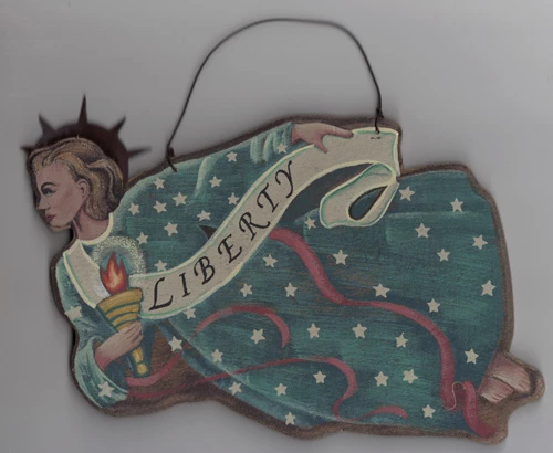 Statue of Liberty Christmas tree ornament in form of angel