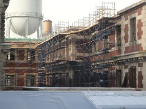 Baggage & Dormitory Building scaffolding