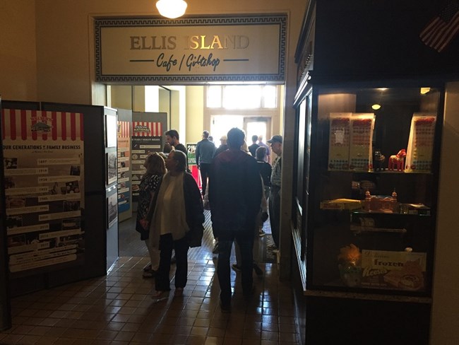 Entrance to the Ellis Island Cafe on the first floor of the Main Immigration building.