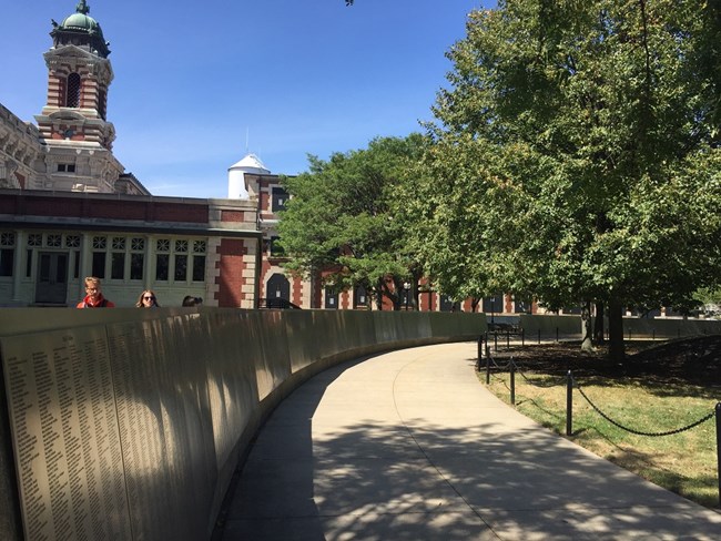 Ellis Island Wall of Honor located behind the Main Building.