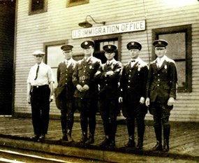 Immigration Officers at Port of Entry (circa 1924). Immigration Officers at Port of Entry (circa 1924).