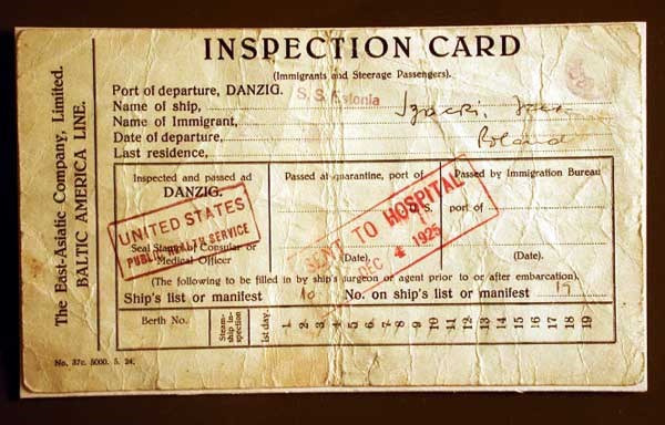 Photograph of an inspection card.