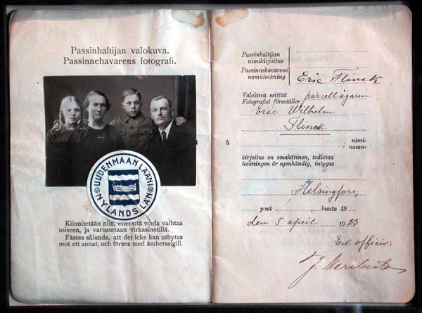 Image of a family passport