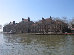 Ellis Island hospitals in winter