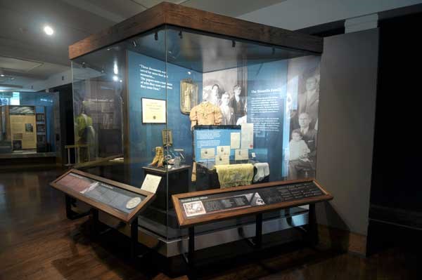 The Sicurella Family case located in the Treasures From Home exhibit.