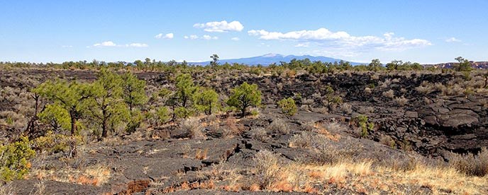 The volcanic landscape of El Malpais. The volcanic landscape of El Malpais.