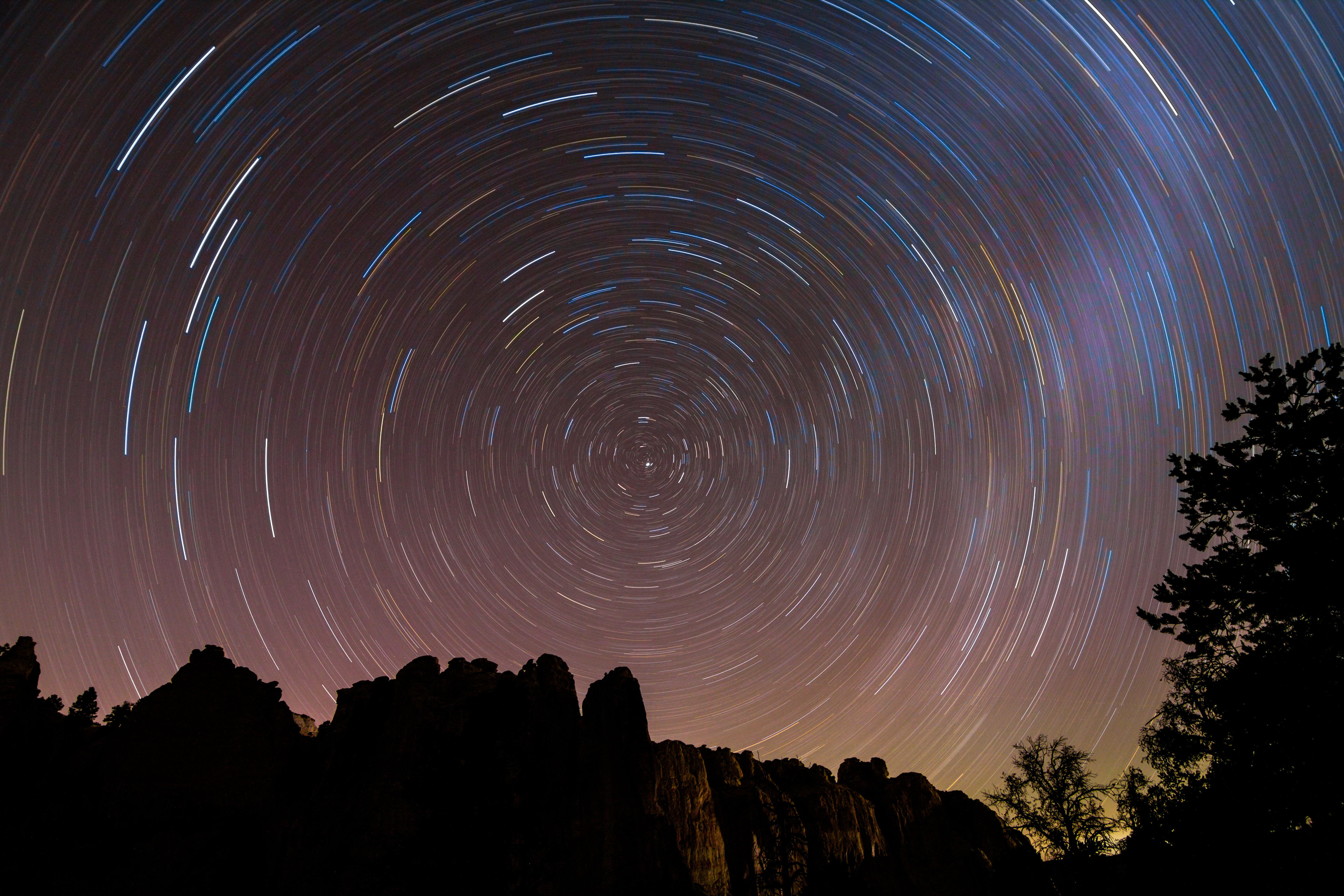 Star trails swirl above Inscription Rock in El Morro National Monument Star trails swirl above Inscription Rock in El Morro National Monument