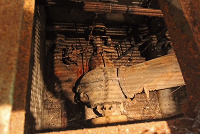 The flume and water pump Rusty machine parts