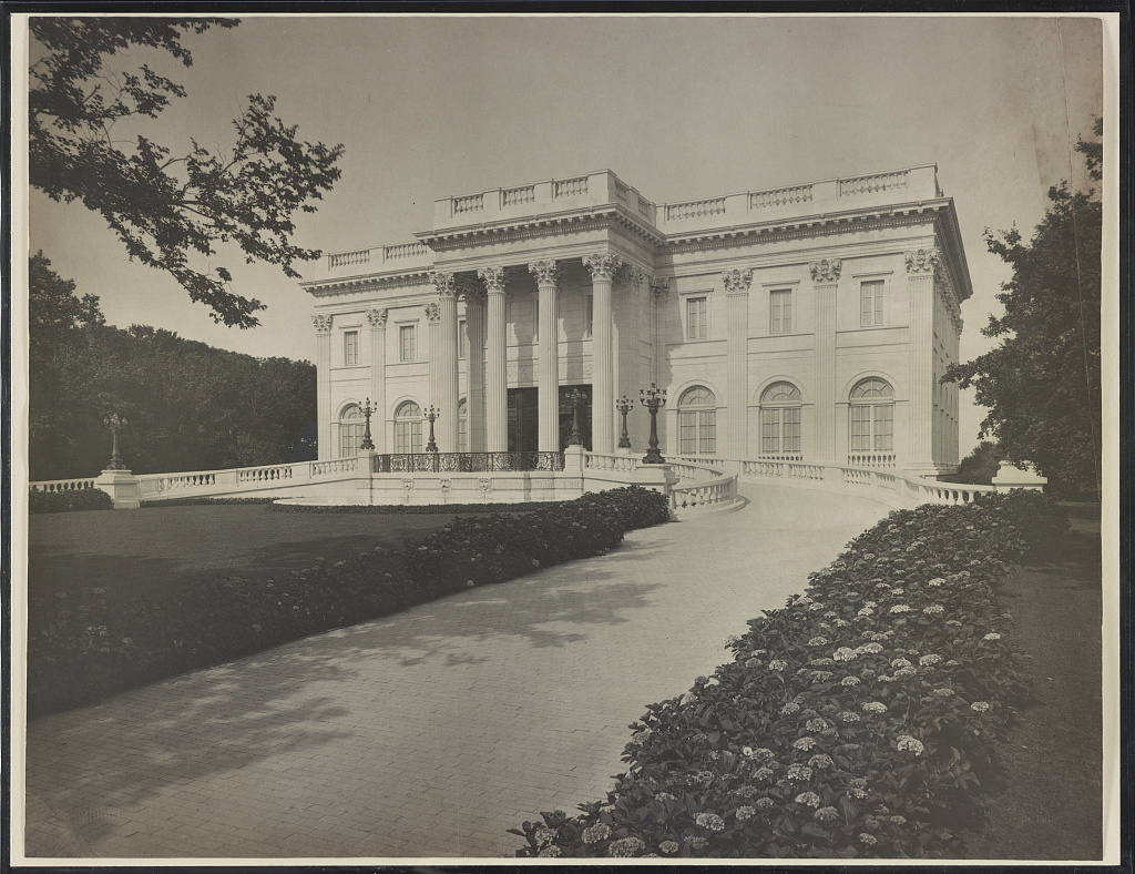 A white mansion.