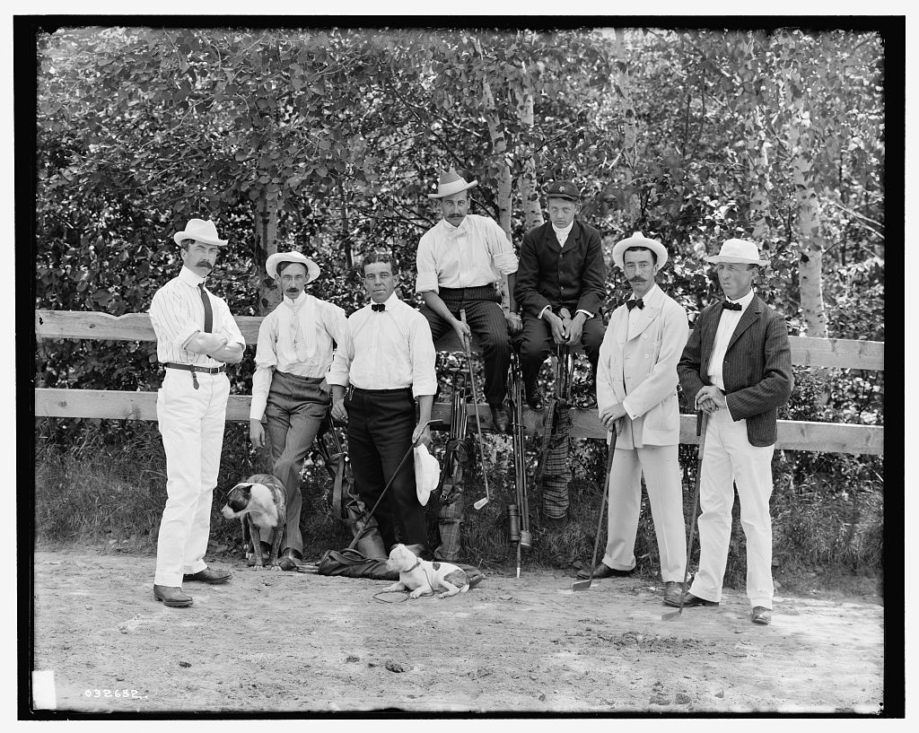 Men in clothing suitable for playing sports in the 1880s