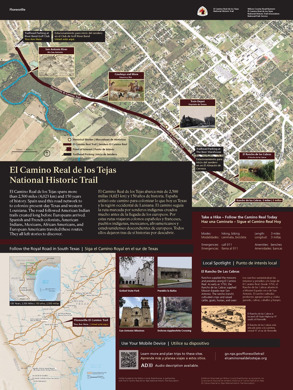 Wayside interpretive exhibit, full audio description is available.