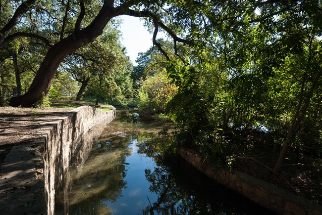Water in a cement canal.