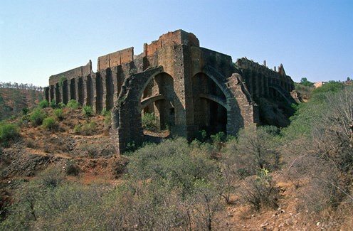 Deserted silver mine with flying buttresses