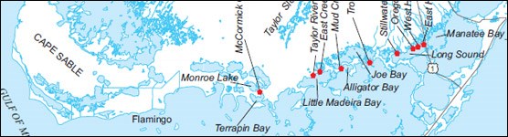 Map Showing Location of Florida Bay Monitoring Stations