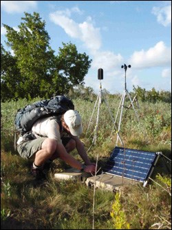 Acoustic monitoring technician at Eco Pond site