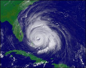 Hurricane off the coast of Florida