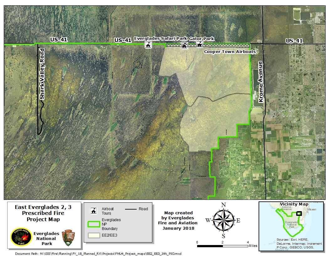 Photo:  Prescribed fire in Everglades National Park.  NPS Photo