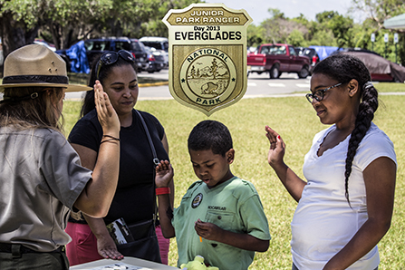 Junior Rangers sworn in during Junior Ranger Day 2013