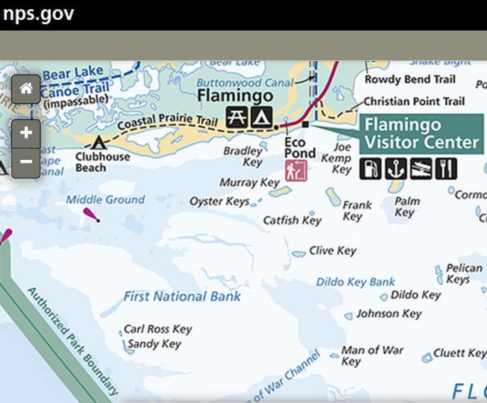 map - Flamingo - Palm Key, Frank Key, Carl Ross Key
