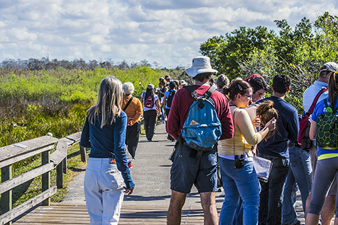 people on ahinga trail