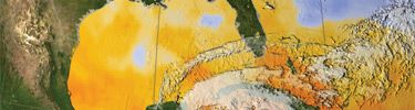 Color-Enhanced Map of Florida and the Caribbean