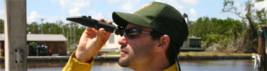 Researcher Using Instrument