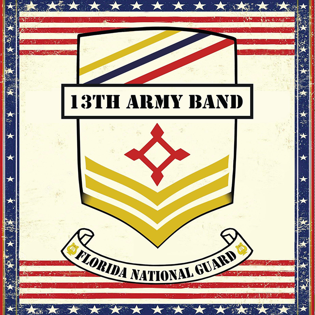 Logo with text that reads Thirteenth Army Band.