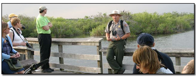 Ranger Leads a Group on the Anhinga Trail Ranger Leads a Group on the Anhinga Trail