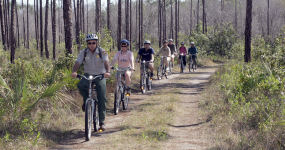 Bikers on Long Pine Key Trail Bikers on Long Pine Key Trail