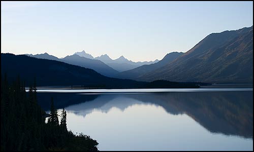 Mt. Igipak and others reflect in the still waters of Walker Lake.