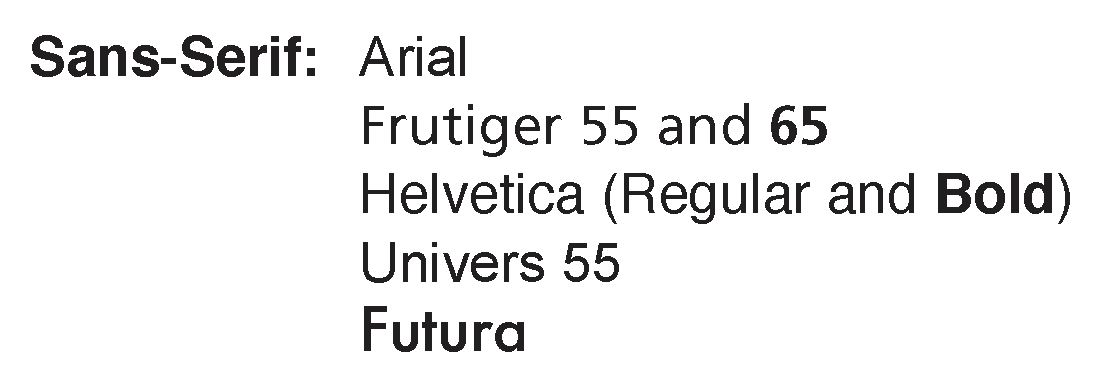 Each sans-serif font listed above as accessible is presented in this image.