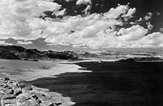 View of lake and mountains.