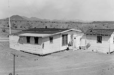 Small building in the desert.