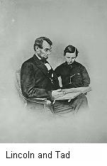 Portrait of Lincoln and son Tad