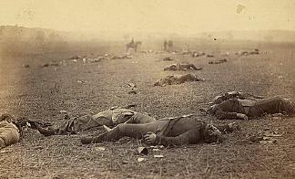 Brady photograph of dead soldiers