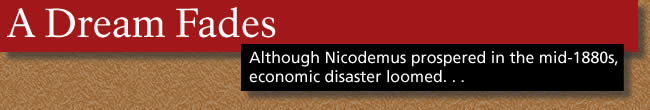 Text Banner: A Dream Fades. Although Nicodemus prospered in the mid-1880s, economic disaster loomed...
