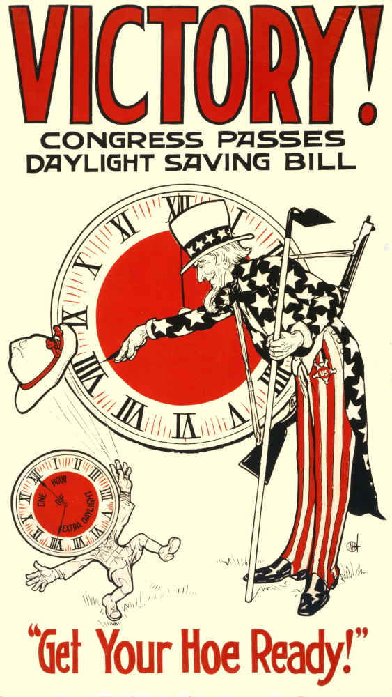 Poster detailing that Congress passes the Daylight Savings bill.