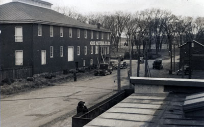 Empty factory yard.