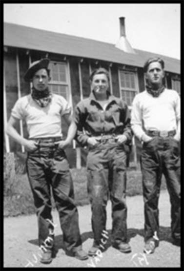 Three of the CCC boys posing for a photo.