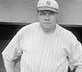 Babe Ruth in a New York Yankees uniform.