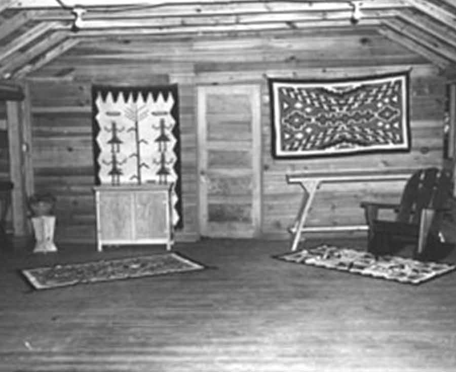 Interior room with door closed.