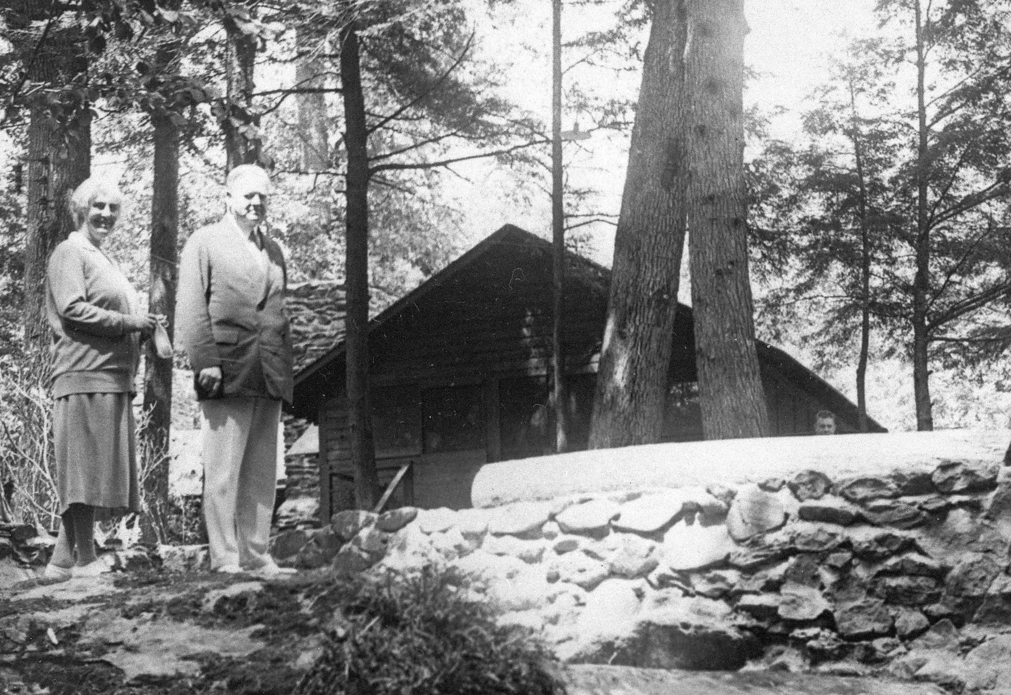 Herbert and Lou Henry Hoover at the Prime Minister's cabin at Rapid Camp.